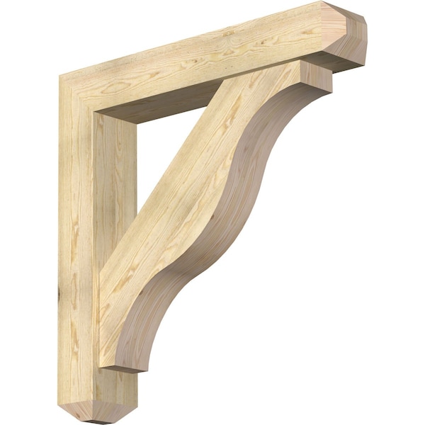 Ekena Millwork Funston Craftsman Rough Sawn Bracket w/ Offset Brace, Douglas Fir, 8"W x 44"D x 44"H BKT0806X44X44FST04RDF - main